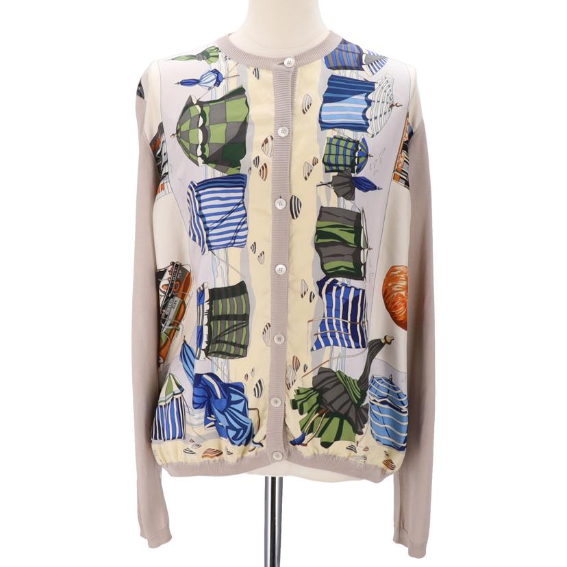 エルメス/HERMES シルクマリン柄カーディガン//Bランク/75