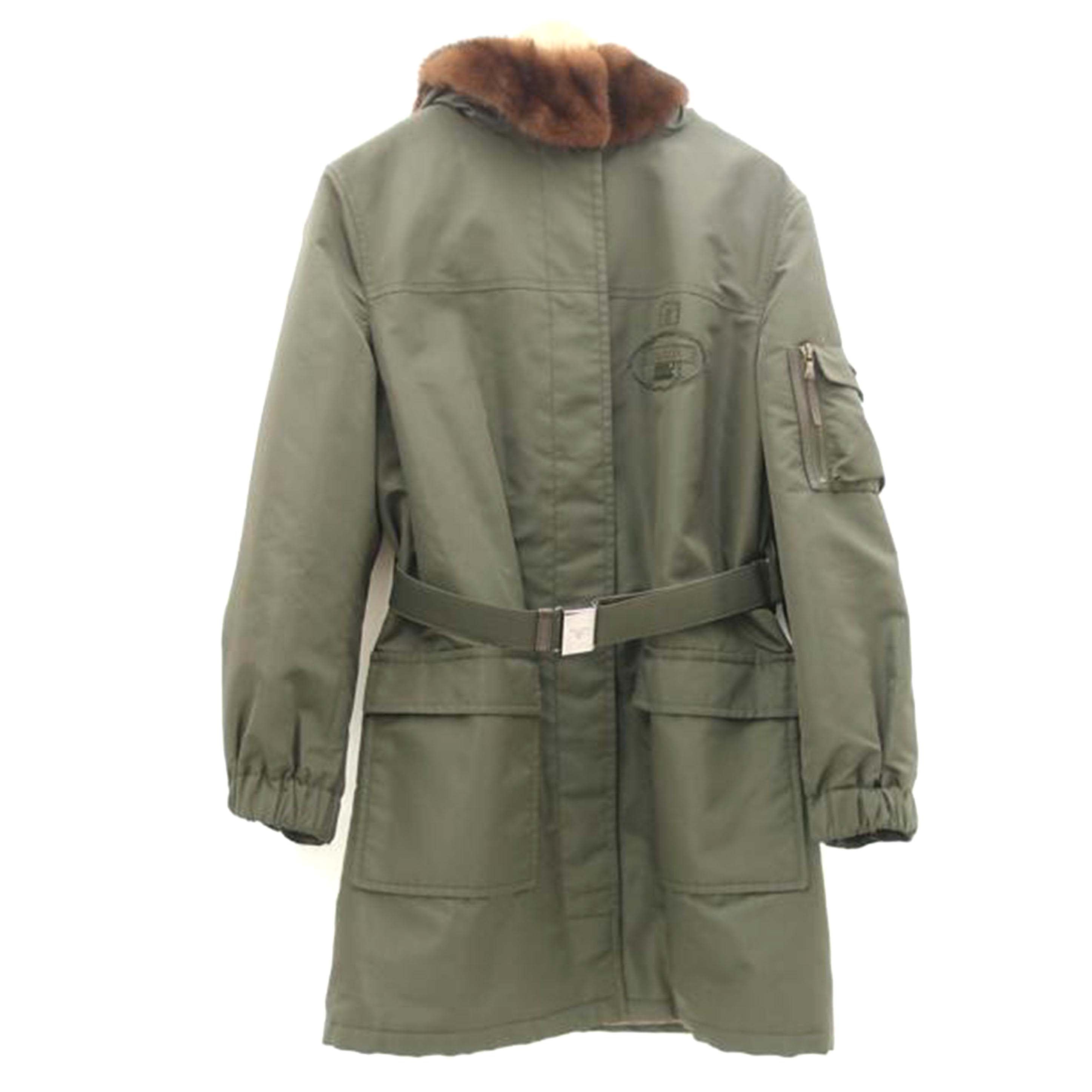 PRADA プラダ レディース /ミンクファー付ナイロンコート/カーキ/40(M)//ABランク/69