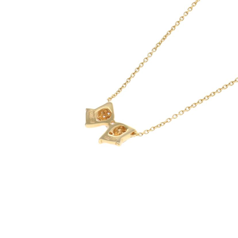 K18/K18リボンダイヤネックレス 0.27/4.1//0.27/Aランク/75