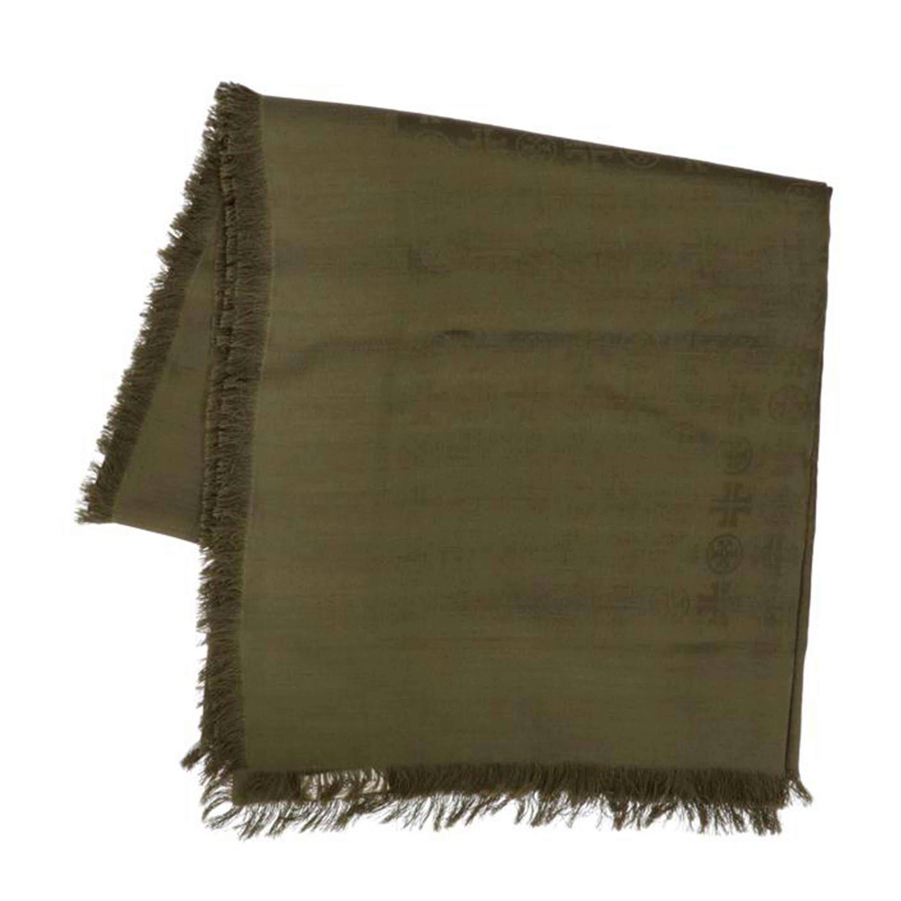 TORYBURCH トリバーチ/フリンジショールスカーフ/142×142//70%ウール/30%シルク/SAランク/75