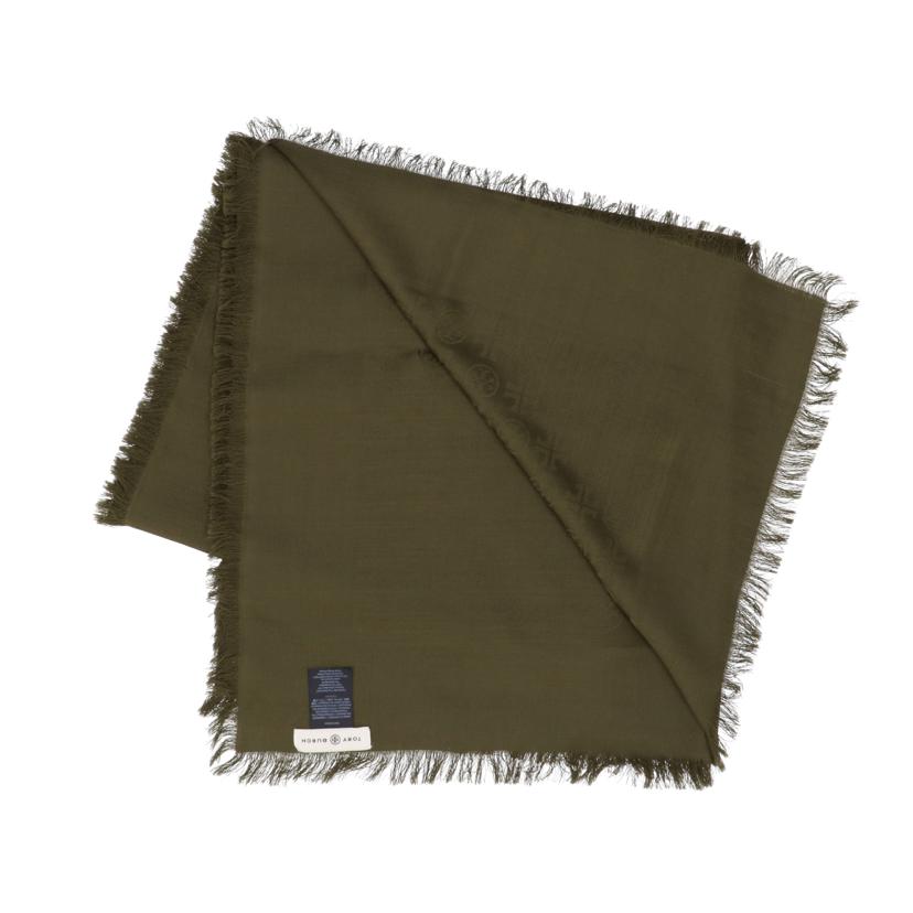 TORYBURCH トリバーチ/フリンジショールスカーフ/142×142//70%ウール/30%シルク/SAランク/75