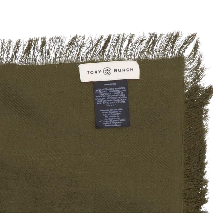 TORYBURCH トリバーチ/フリンジショールスカーフ/142×142//70%ウール/30%シルク/SAランク/75