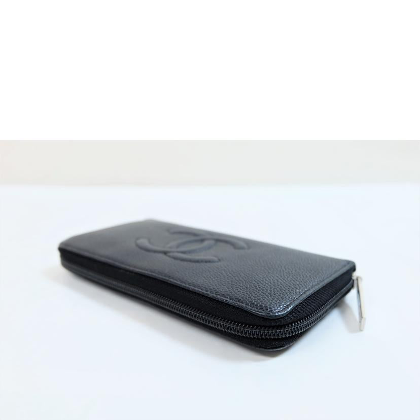 CHANEL シャネル/ココマークキャビアスキンラウンドファスナー長財布//188*****/Bランク/71