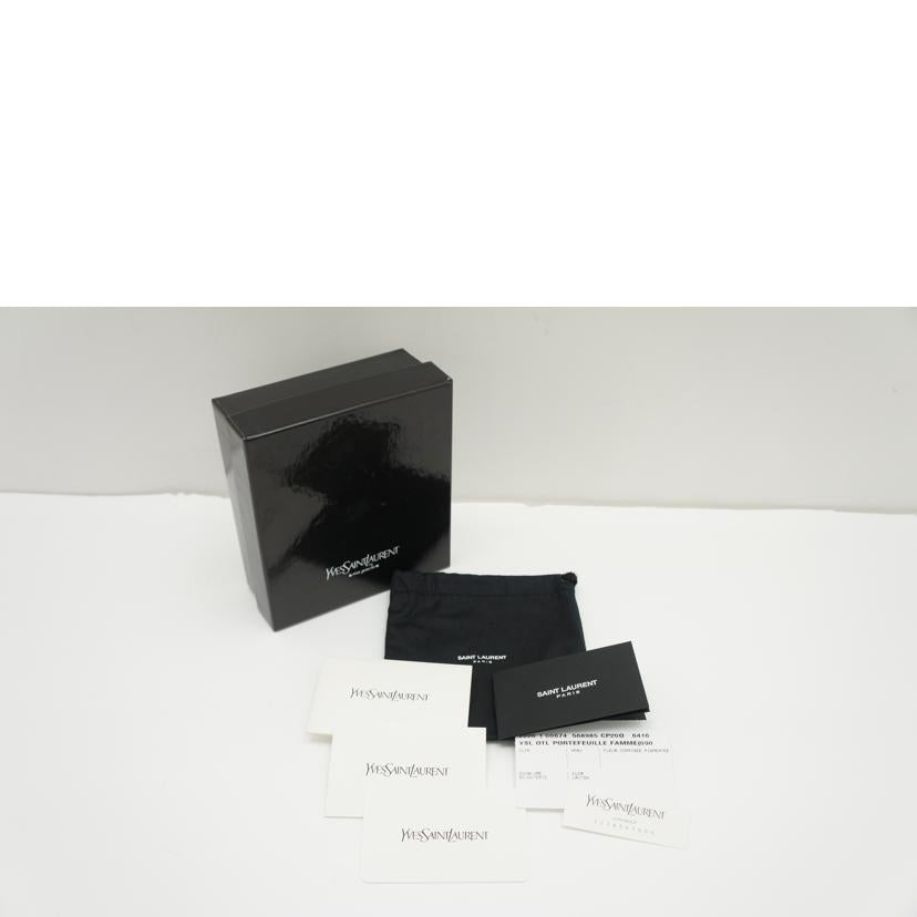 SAINT LAURENT YSL/ロゴレザーラウンドジップコンパクトウォレット/568985//GUEY0320/SAランク/75