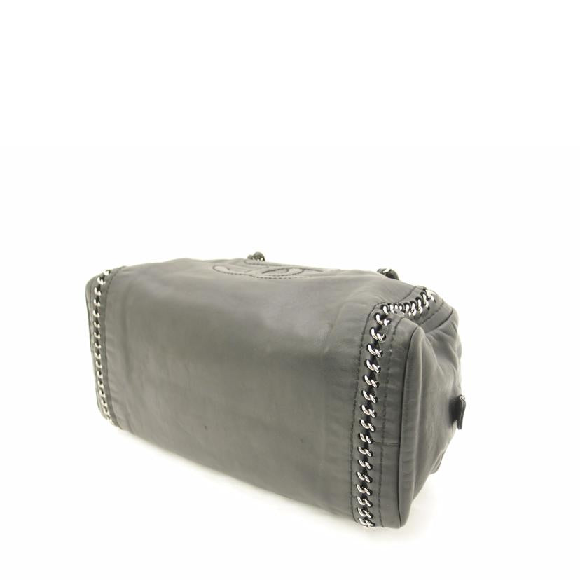 CHANEL シャネル シルバー金具 黒 ショルダーバッグ ハンドバッグ ミニボストンバック 肩掛け レディース/ラグジュアリーチェーンボストン/ブラック/A31405//106****/ABランク/69