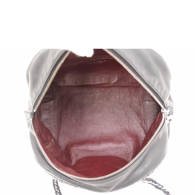 CHANEL シャネル シルバー金具 黒 ショルダーバッグ ハンドバッグ ミニボストンバック 肩掛け レディース/ラグジュアリーチェーンボストン/ブラック/A31405//106****/ABランク/69