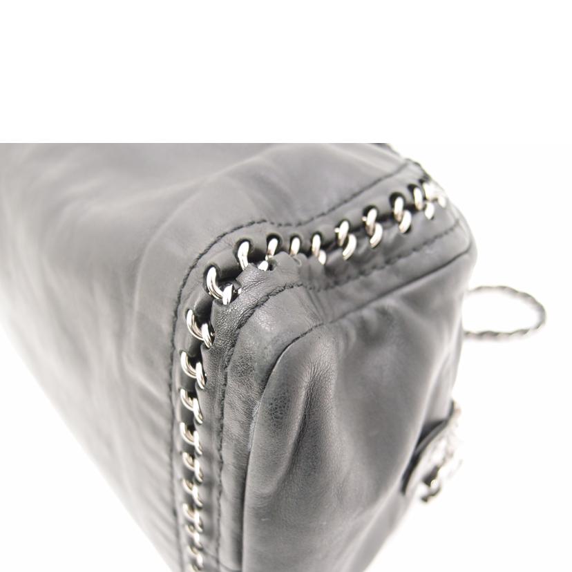 CHANEL シャネル シルバー金具 黒 ショルダーバッグ ハンドバッグ ミニボストンバック 肩掛け レディース/ラグジュアリーチェーンボストン/ブラック/A31405//106****/ABランク/69