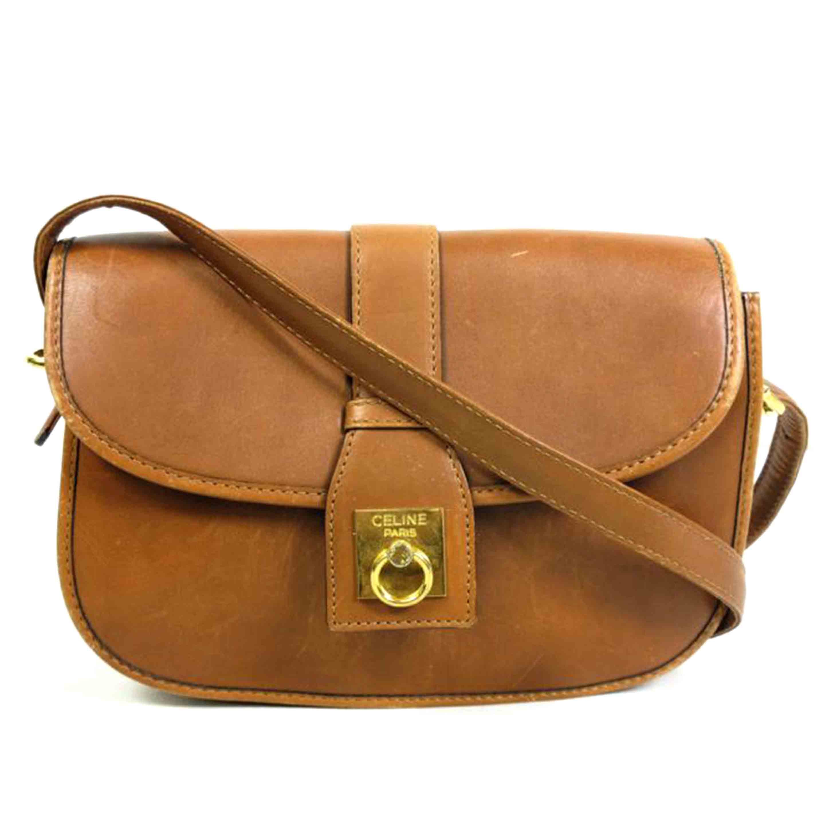 CELINE セリーヌ/ヴィンテージ レザー斜め掛けポシェット//DM9*/Bランク/70
