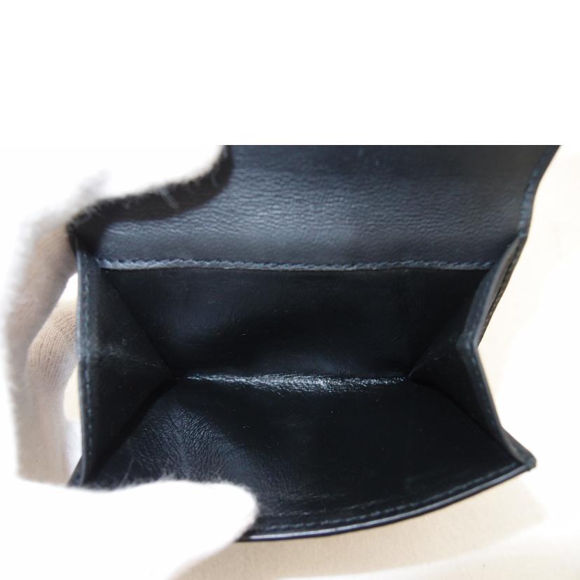 BOTTEGA VENETA ボッテガヴェネタ 黒 二つ折り財布 コンパクト財布 レザー メンズ レディース/イントレチャートWホック財布/ブラック//Aランク/69