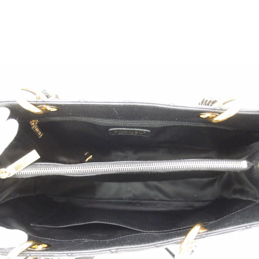 CHANEL シャネル ココマーク トートバック ショルダーバッグ ハンドバッグ 黒 ゴールド金具 肩掛け レディース/マトラッセキャビアスキンGSTトート/ブラック/A50995//166*****/Aランク/69