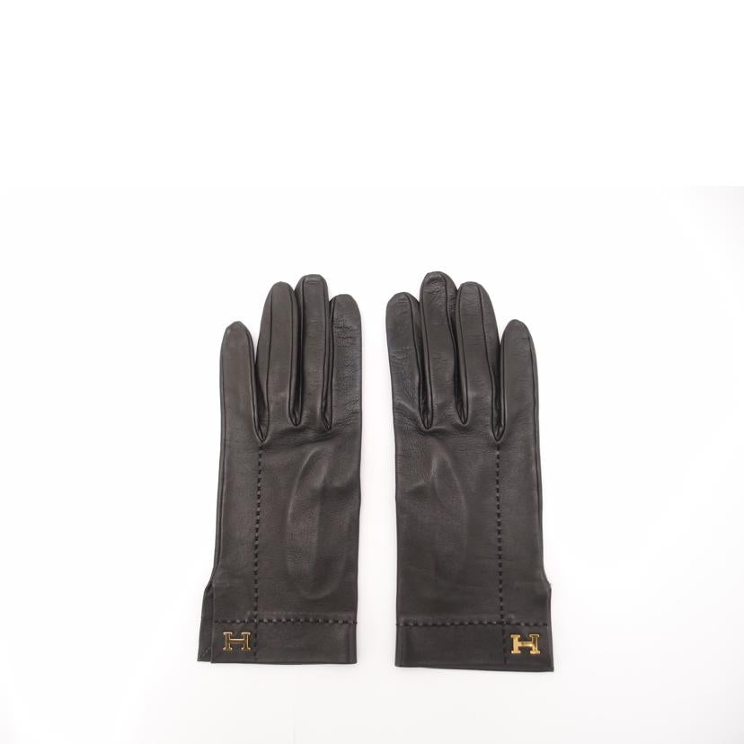 HERMES エルメス 手袋 レディース/Hロゴレザーグローブ/6 1/2/Sサイズ//Aランク/69