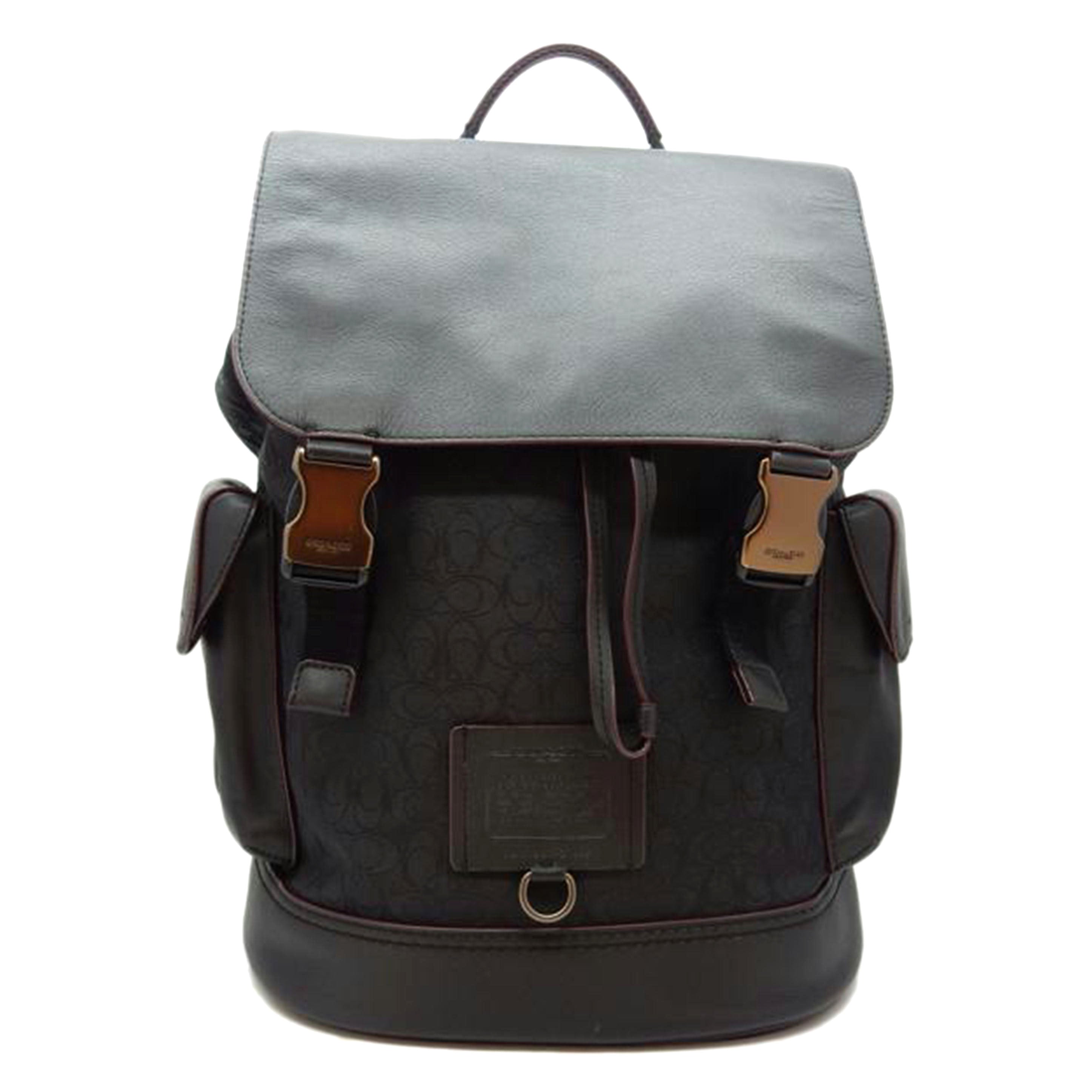 COACH コーチ/シグネチャー×レザーリュックサック/ブラック/37848//ABランク/02