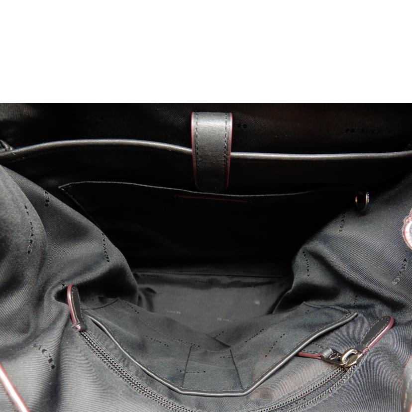 COACH コーチ/シグネチャー×レザーリュックサック/ブラック/37848//ABランク/02