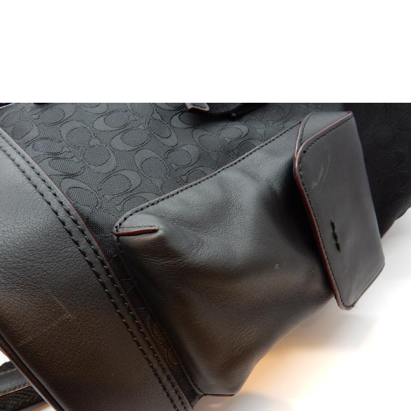 COACH コーチ/シグネチャー×レザーリュックサック/ブラック/37848//ABランク/02