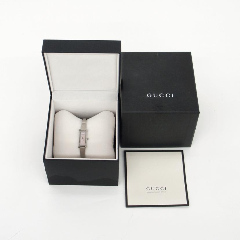 GUCCI グッチ/ピンクシェル1Pダイヤバングルウォッチ/クォーツ/1500L/YA015554//182*****/SAランク/06