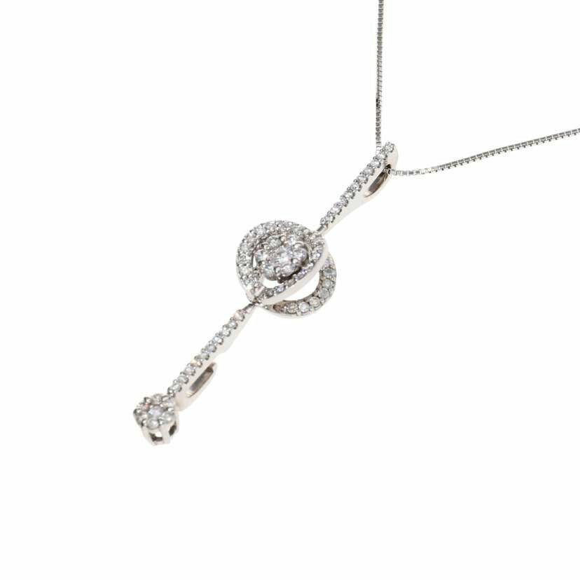 K18WG/K18WGダイヤネックレス 0.78/5.7//0.70/Aランク/75