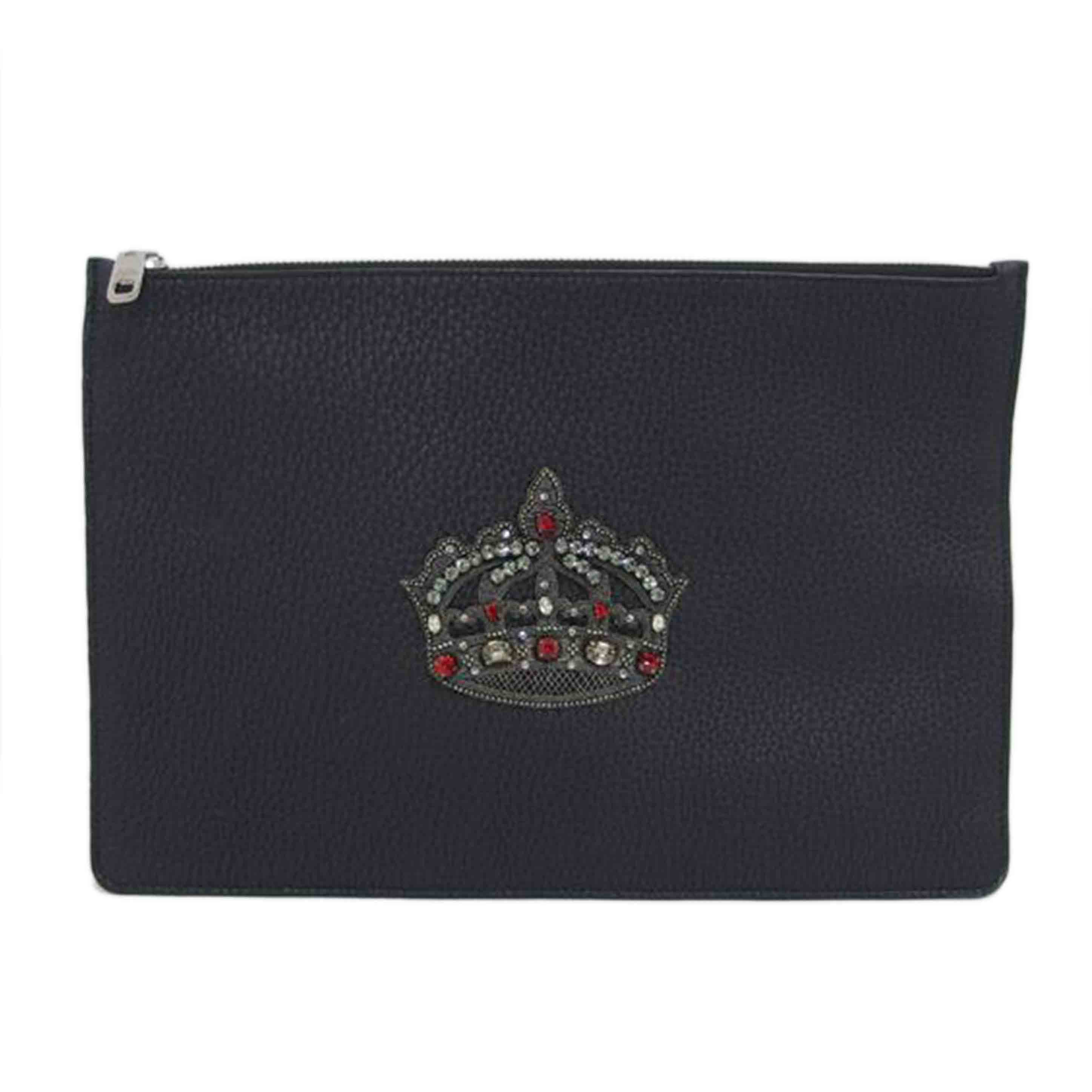 DOLCE&GABBANA ドルチェ&ガッバーナ/王冠モチーフ/クラッチバッグ/ブラック//ABランク/04