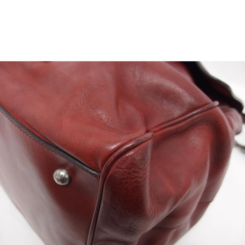 DOLCE&GABBANA ドルチェ&ガッパーナ ショルダーバッグ/レザー2WAYボストンバッグ/レッドブラウン//ABランク/04