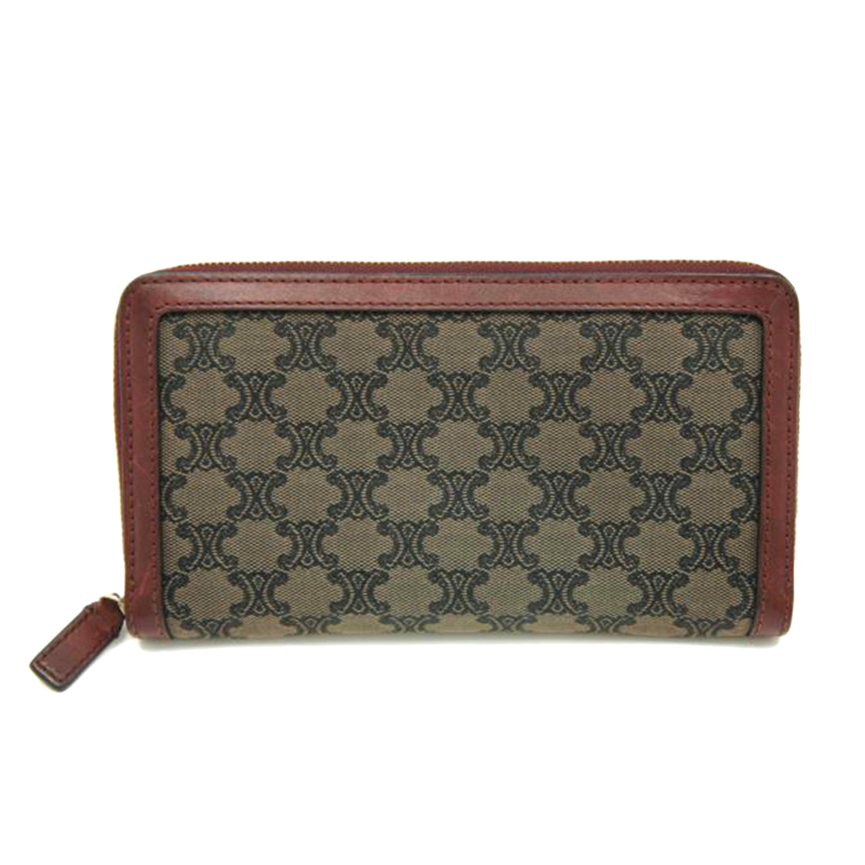 CELINE CELINE /マカダムキャンバスラージジップウォレット/106852DLK//F-GG-1110/ABランク/75