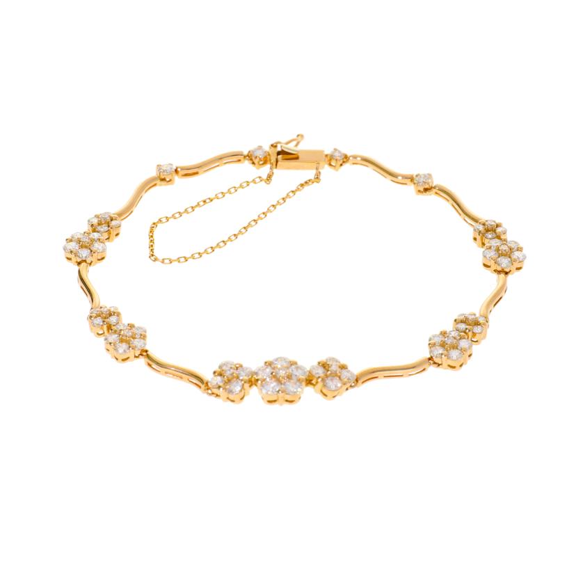 /K18PGダイヤブレスレット2.09ct//Aランク/75