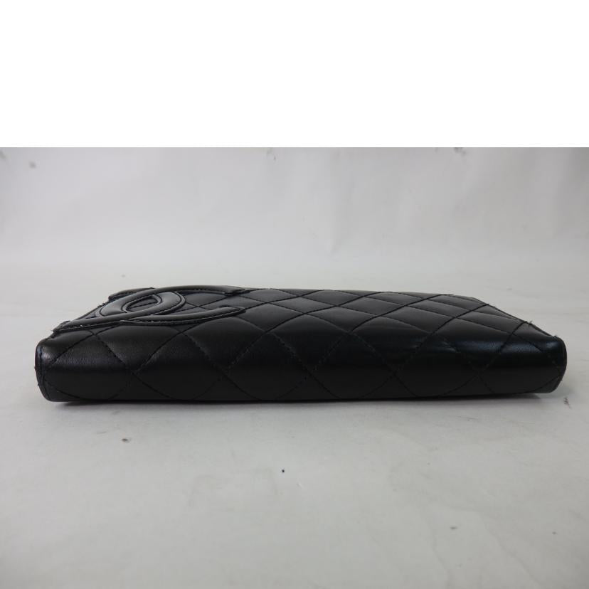 CHANEL シャネル/ココマーク/カンボンライン/ラウンドファスナー長財布/黒×ピンク/A50078//194*****/Bランク/84