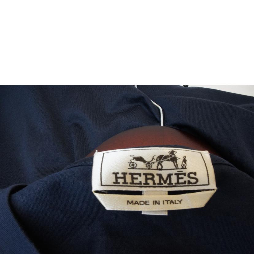 HERMES エルメス/ホースビットHロゴTシャツネイビー//ABランク/92