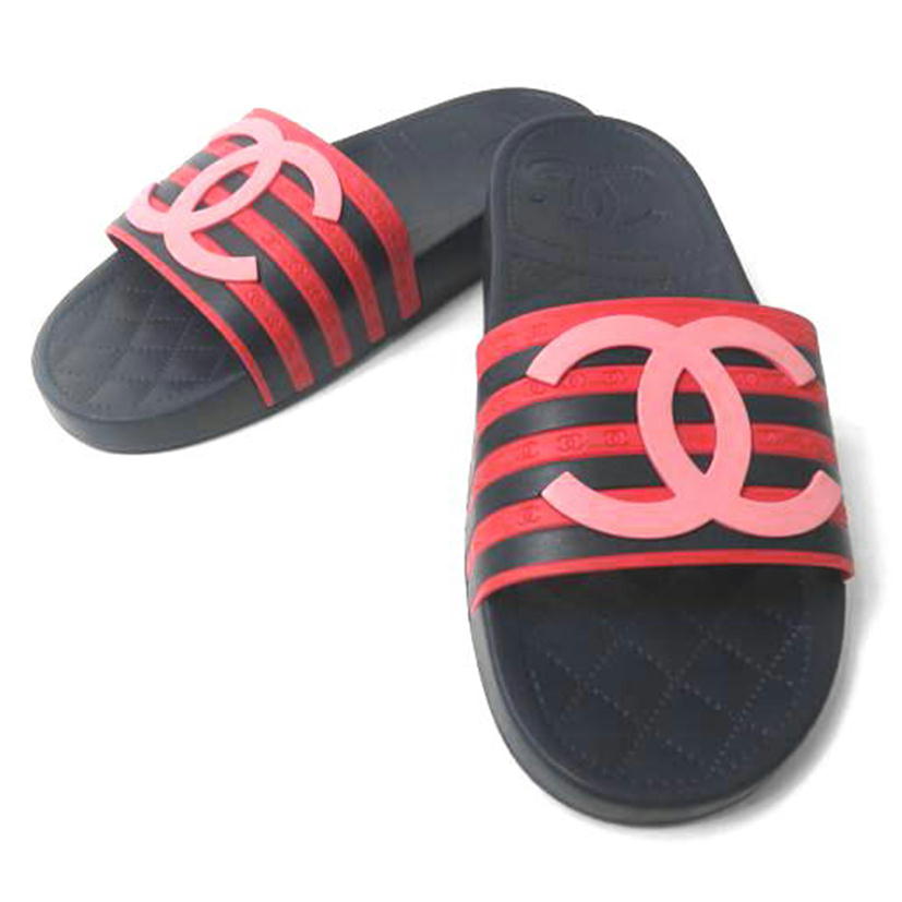 CHANEL シャネル/ココマークボーダーラバーサンダル/#39/約24cm/G33611//Aランク/84