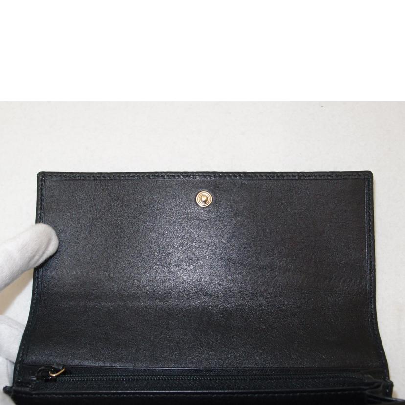 GUCCI グッチ レザー 黒 ゴールド金具 レディース/マイクログッチシマリボン二つ折り長財布/ブラック/388679//214*/Aランク/69