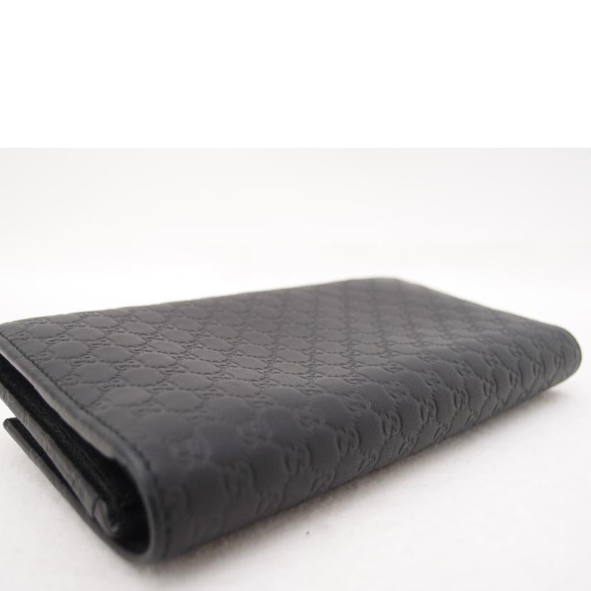 GUCCI グッチ レザー 黒 ゴールド金具 レディース/マイクログッチシマリボン二つ折り長財布/ブラック/388679//214*/Aランク/69