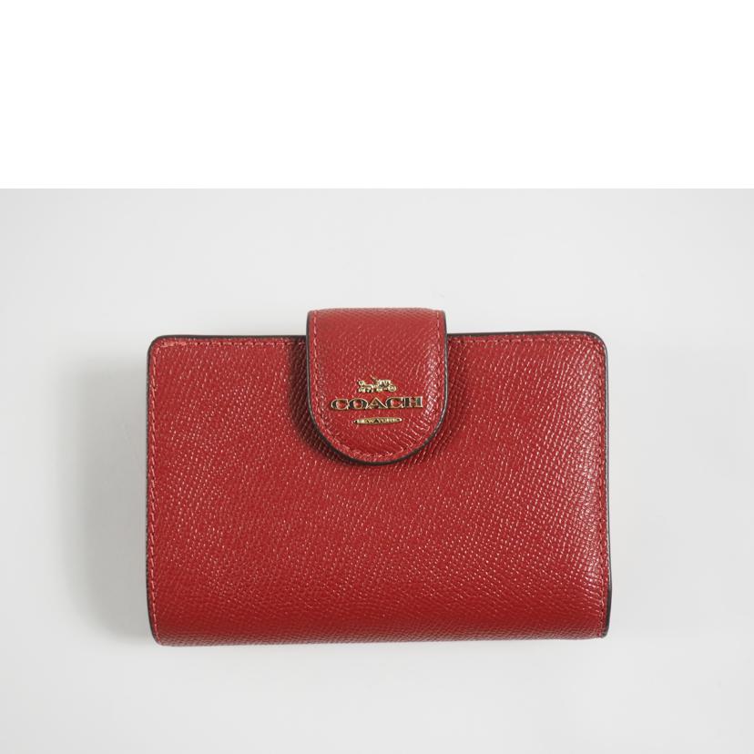 COACH コーチ/二つ折ミニ財布/L字ファスナー/赤/6390//ABランク/79