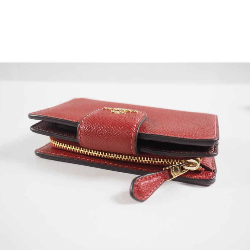 COACH コーチ/二つ折ミニ財布/L字ファスナー/赤/6390//ABランク/79