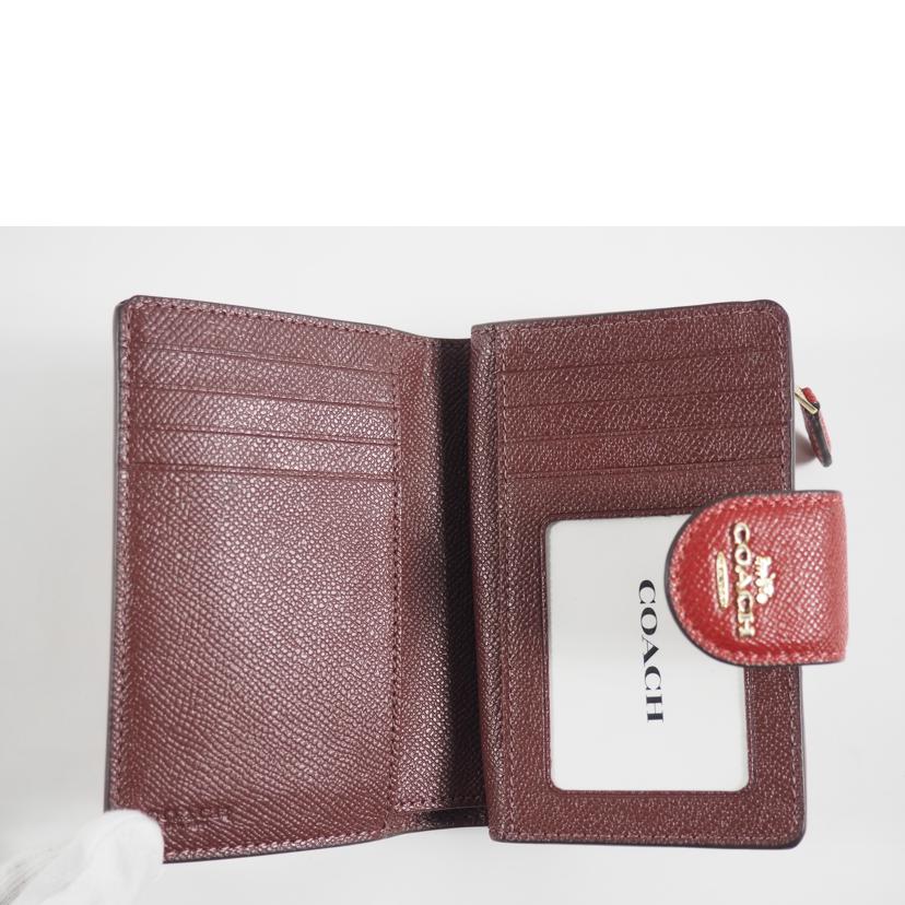 COACH コーチ/二つ折ミニ財布/L字ファスナー/赤/6390//ABランク/79