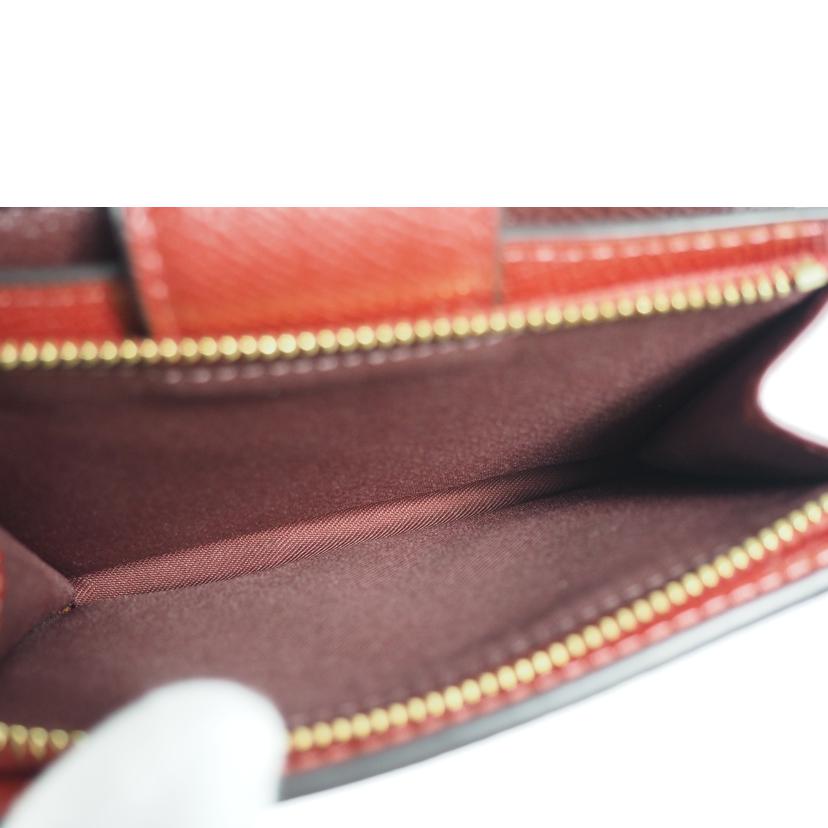 COACH コーチ/二つ折ミニ財布/L字ファスナー/赤/6390//ABランク/79