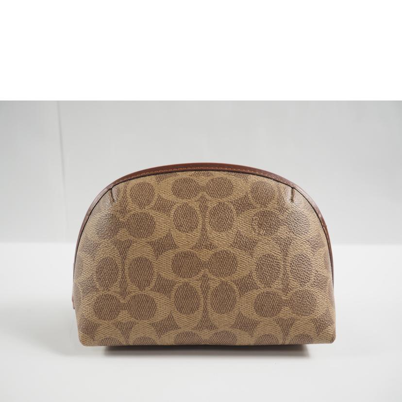 COACH コーチ/コスメポーチ/ジュリエンヌ シグネチャー/茶系/C4196//ABランク/79