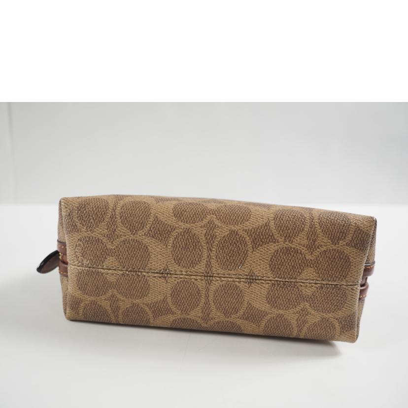 COACH コーチ/コスメポーチ/ジュリエンヌ シグネチャー/茶系/C4196//ABランク/79