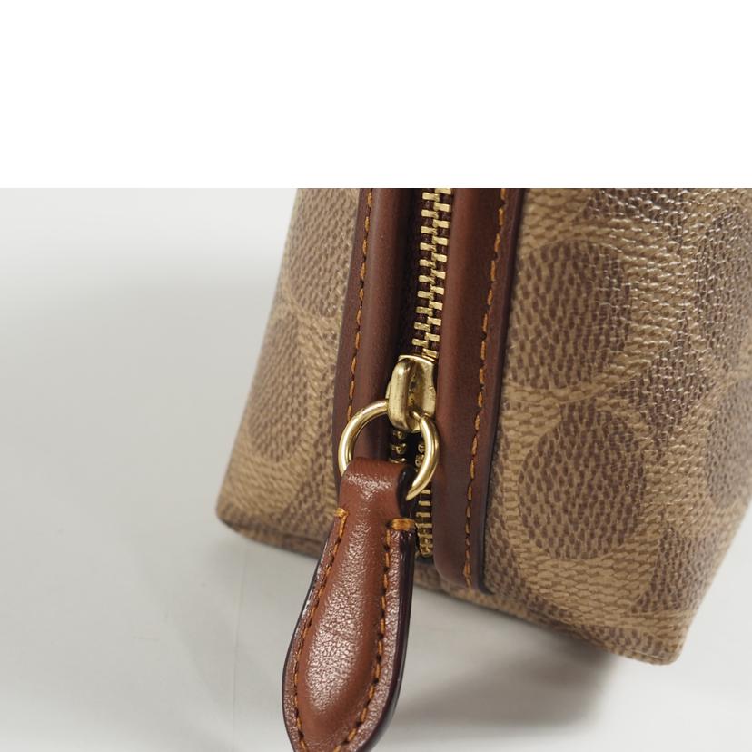 COACH コーチ/コスメポーチ/ジュリエンヌ シグネチャー/茶系/C4196//ABランク/79