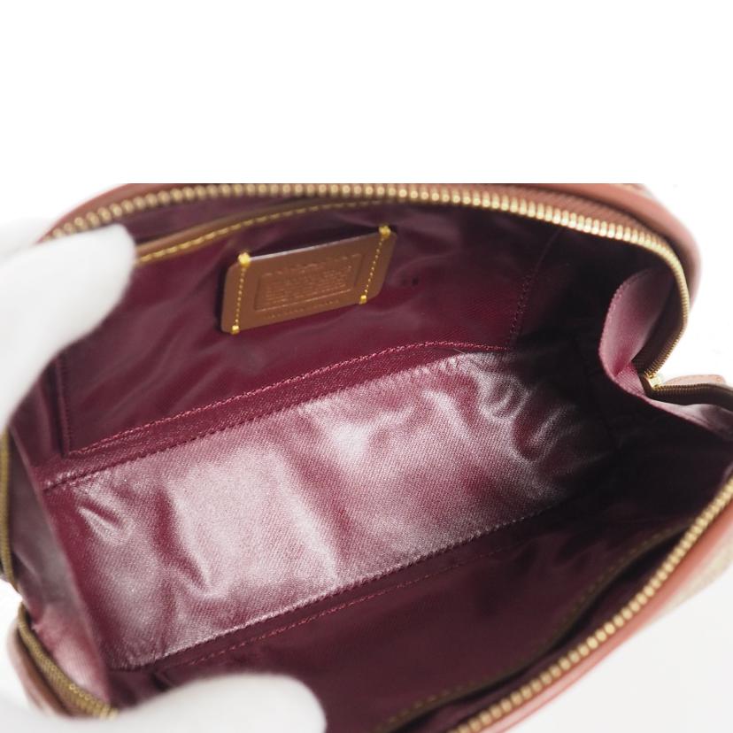 COACH コーチ/コスメポーチ/ジュリエンヌ シグネチャー/茶系/C4196//ABランク/79