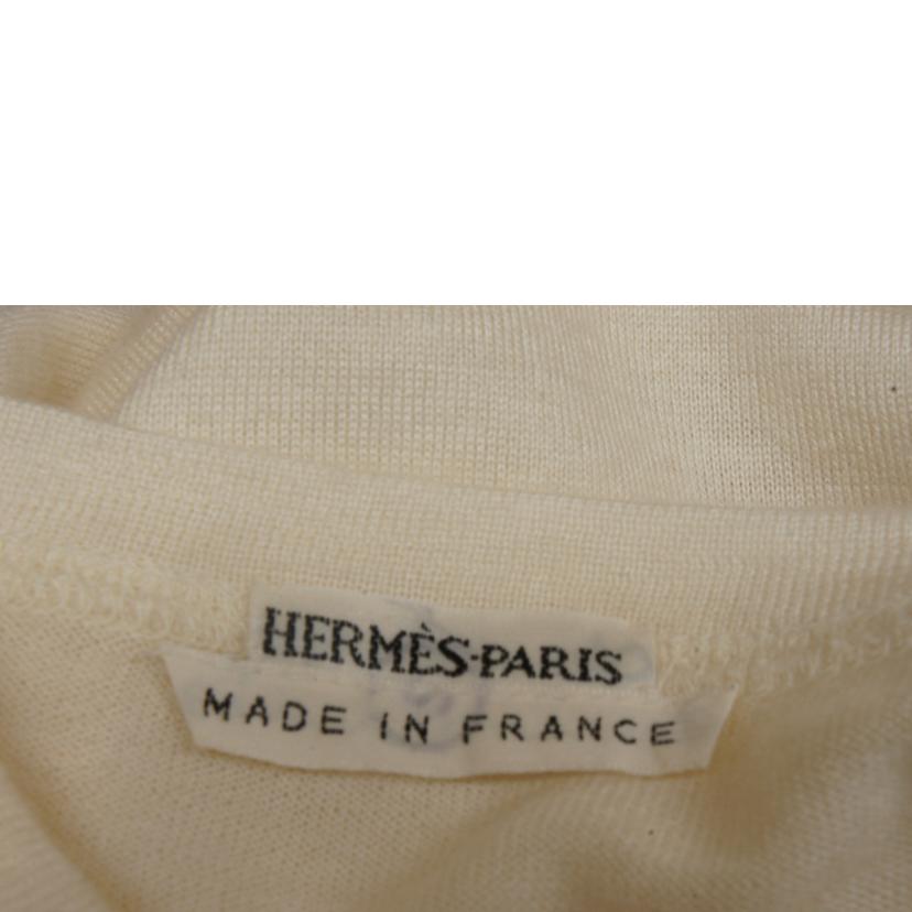 HERMES エルメス/フランス製半袖ニットホワイト//ABランク/92