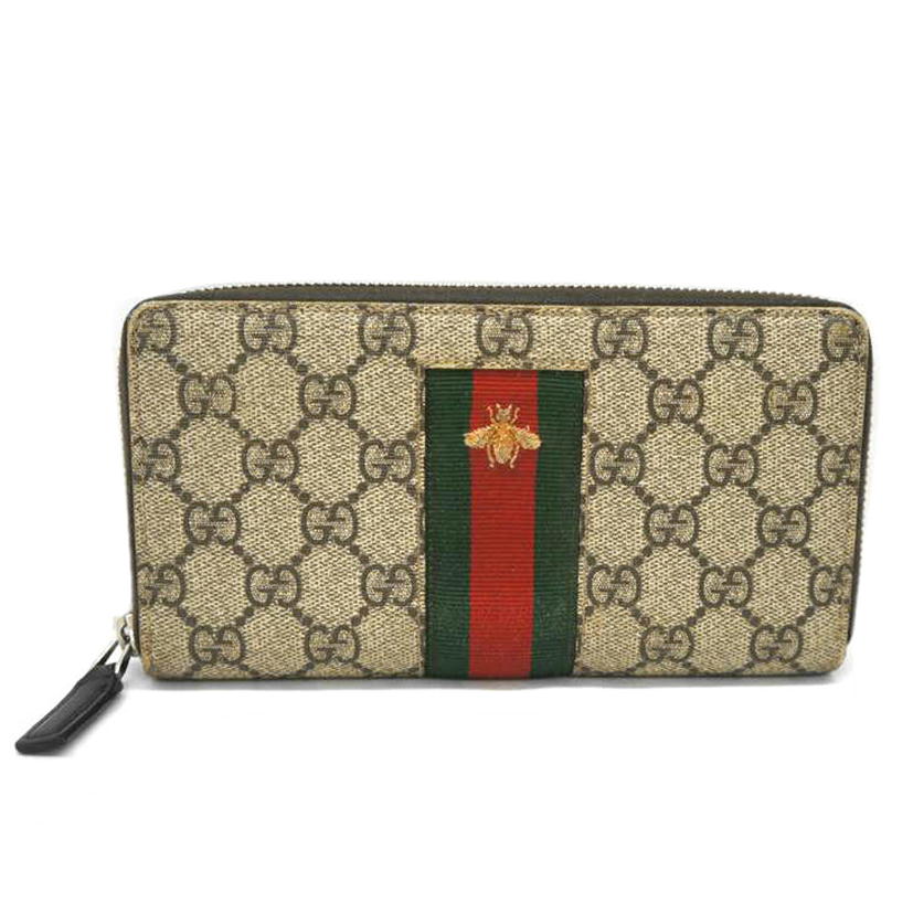 GUCCI グッチ/GGスプリーム ビーラウンドファスナー財布/408831//2778/Bランク/09