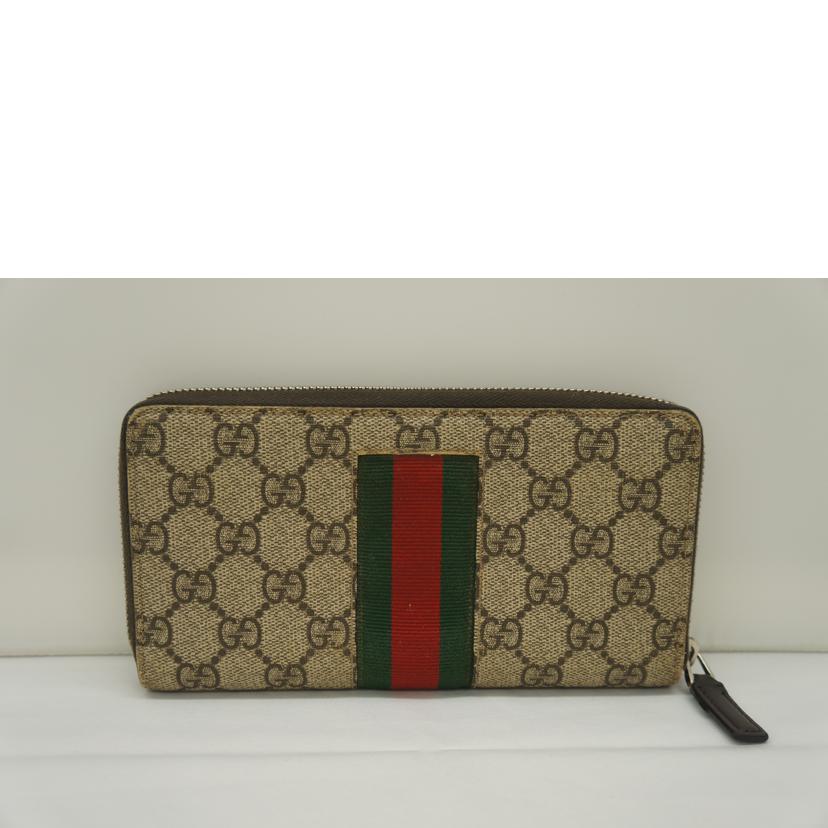 GUCCI グッチ/GGスプリーム ビーラウンドファスナー財布/408831//2778/Bランク/09