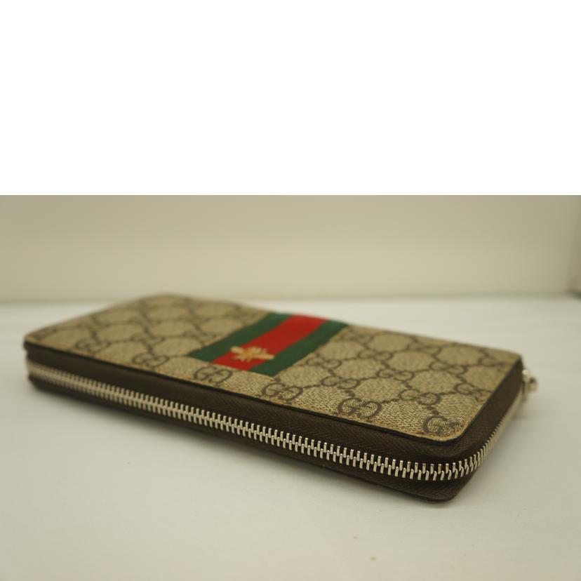 GUCCI グッチ/GGスプリーム ビーラウンドファスナー財布/408831//2778/Bランク/09