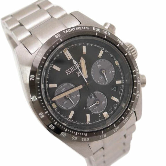 SEIKO セイコー 腕時計 黒文字盤 メンズ/プロスペックス・スピードタイマー/クロノグラフ/ソーラー/SBDL091//1O1779/Aランク/69