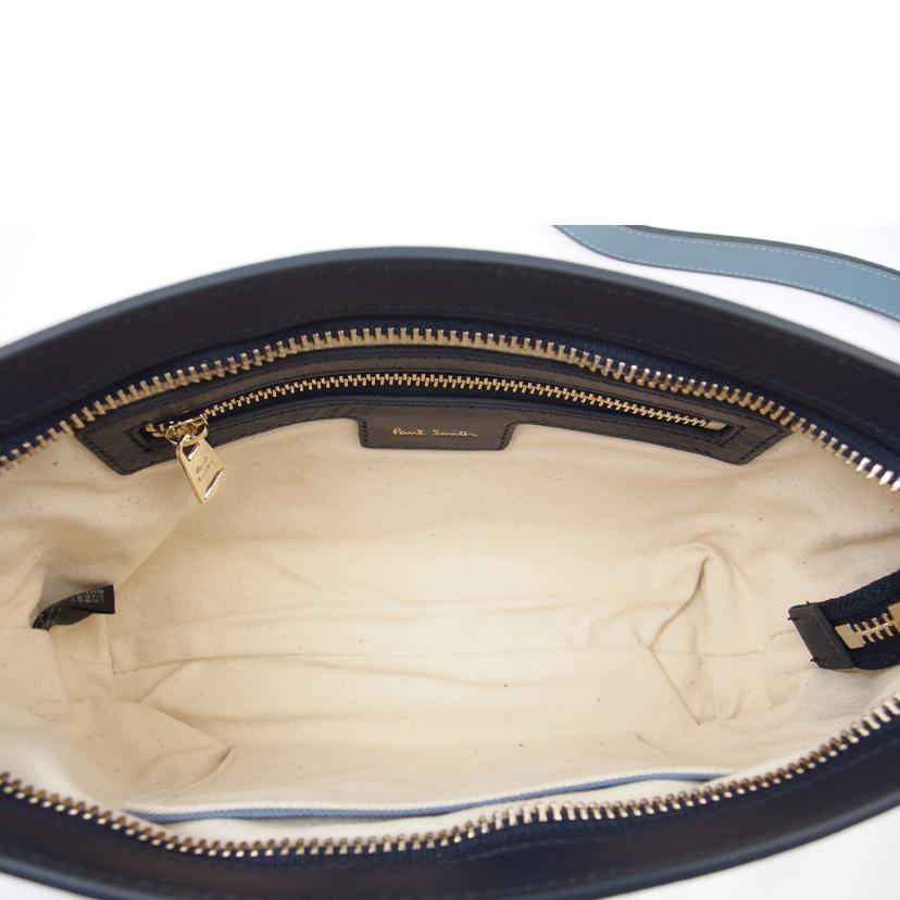 Paul Smith ポールスミス/ポールスミス ウーブンラフィアショルダーバッグ ネイビー/APW-500//SAランク/83