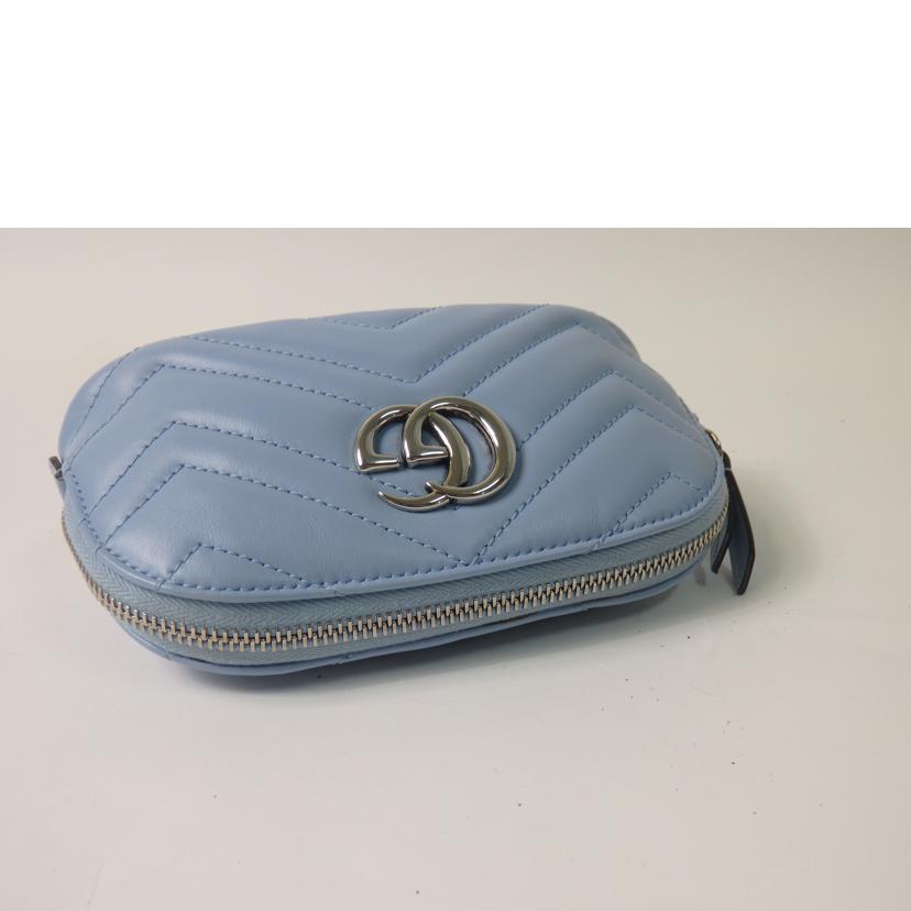 GUCCI グッチ/GGマーモントコスメティックケース/水色/625544//0416/Aランク/84