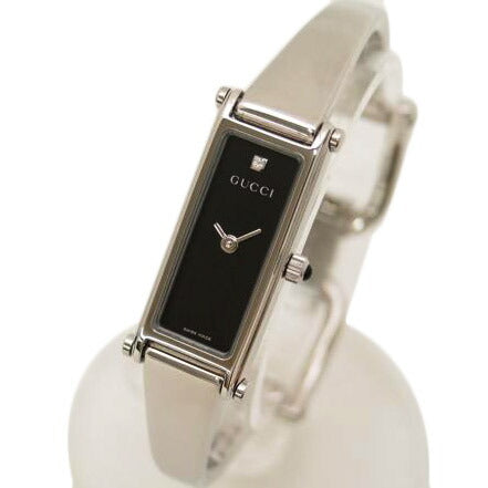 GUCCI グッチ 腕時計 レディース 1500L ブラック文字盤/バングルウォッチ/1Pダイヤ/クォーツ/YA015555//183*****/Aランク/69