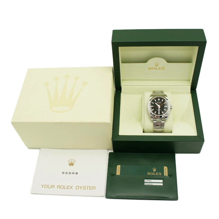 ROLEX ロレックス 腕時計 2008年頃製造 黒文字盤 ステンレス メンズ/ミルガウス・ブラック/V番/116400//V08**********/SAランク/75