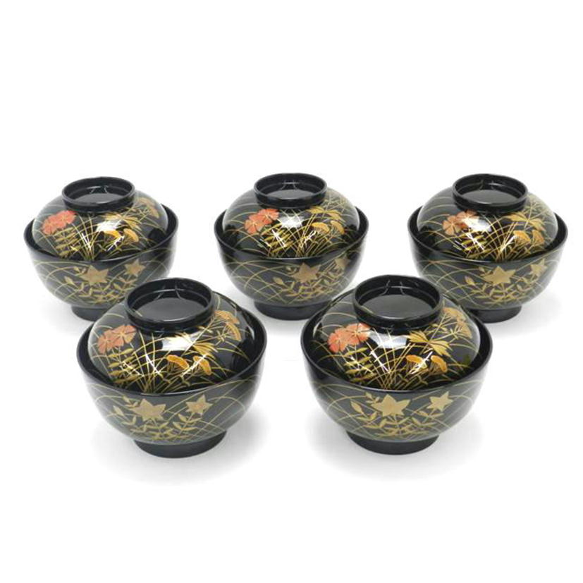 輪島漆器会館/雑煮椀5客揃い/輪島塗//ABランク/69