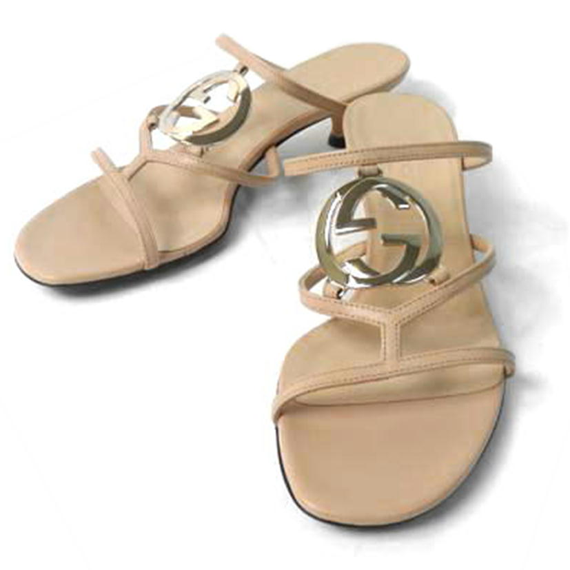 GUCCI グッチ/インターロッキングG/レザーサンダル/茶/#36(約23.0cm)/244331//ABランク/84