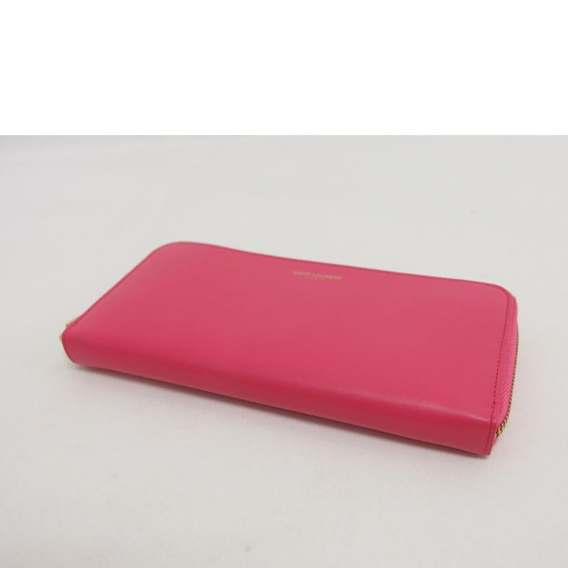 SAINT LAURENT サンローラン/ラウンドファスナー長財布 /ピンク/315859//Aランク/04