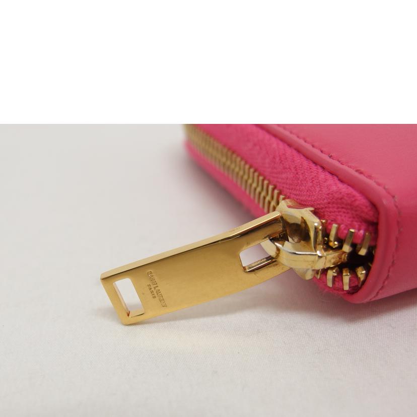 SAINT LAURENT サンローラン/ラウンドファスナー長財布 /ピンク/315859//Aランク/04